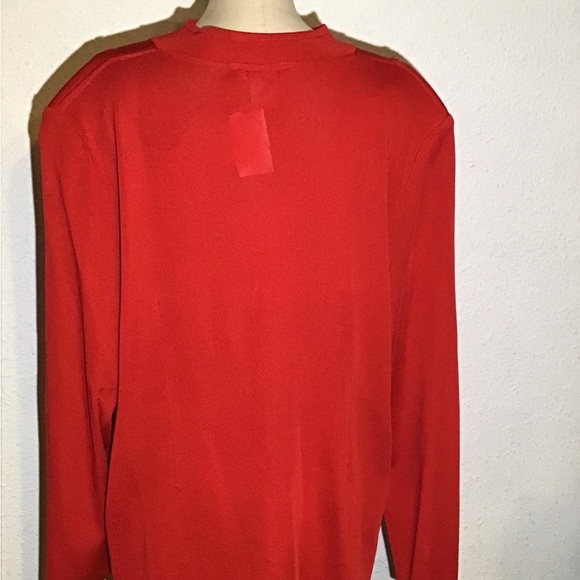 Misook red knitted jacket size 2X - Picture 5 of 9